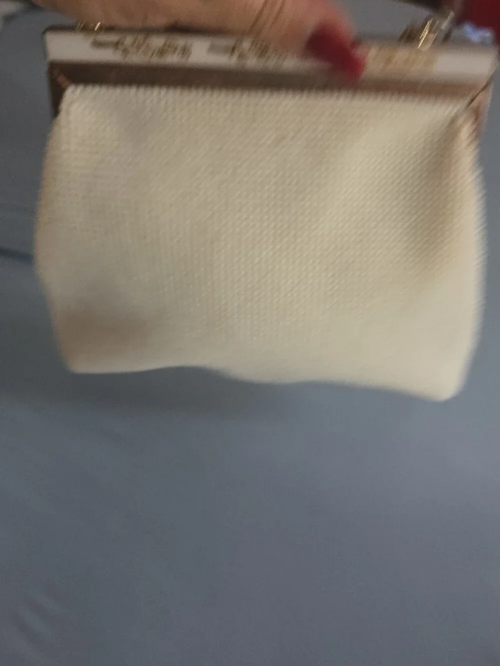Cream Textured Chain-Handle Evening Clutch
